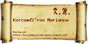 Korcsmáros Marianna névjegykártya
